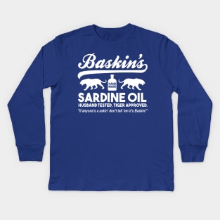 BASKIN'S SARDINE OIL Kids Long Sleeve T-Shirt